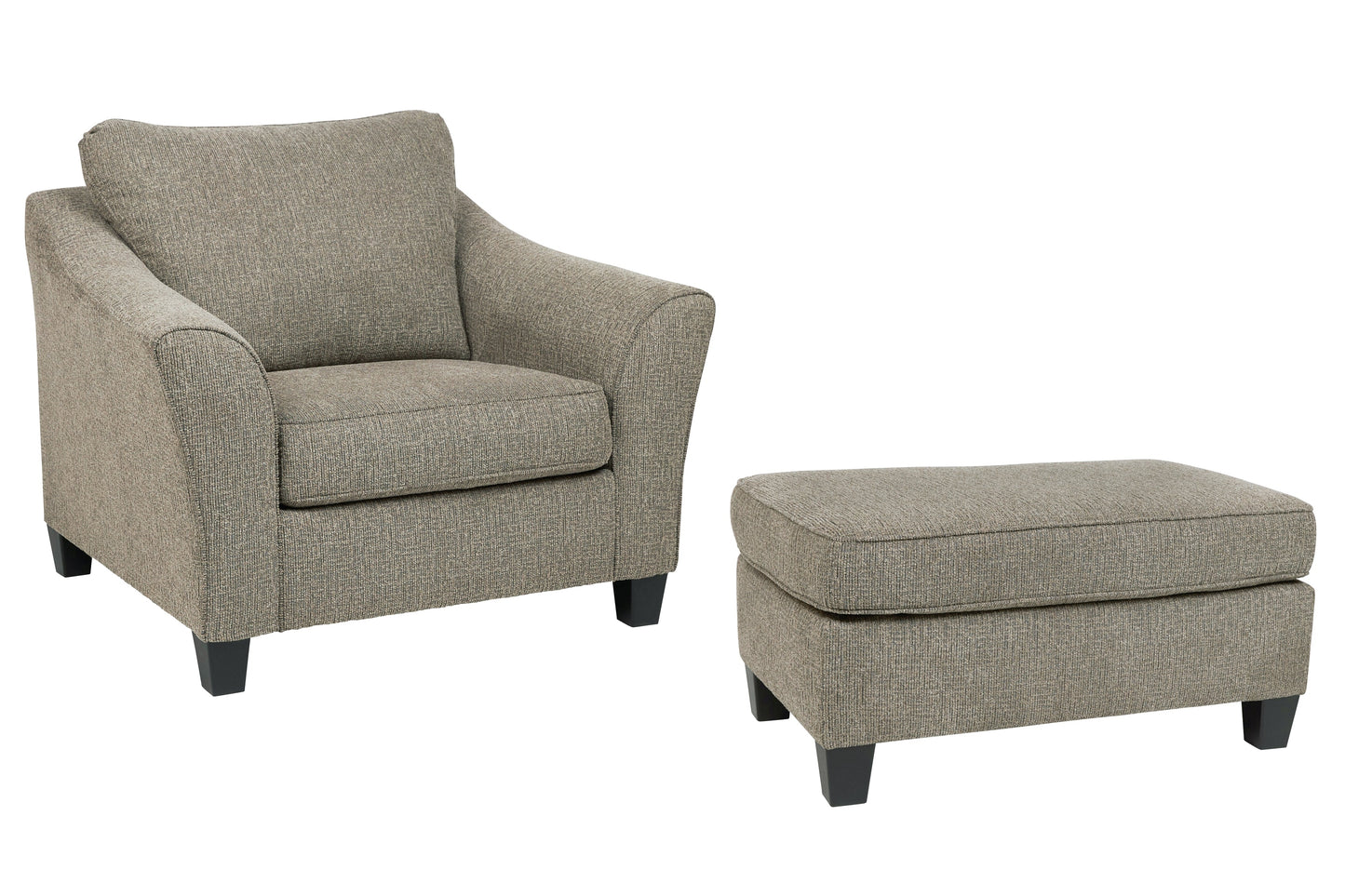 Barnesley Platinum Oversized Chair and Ottoman