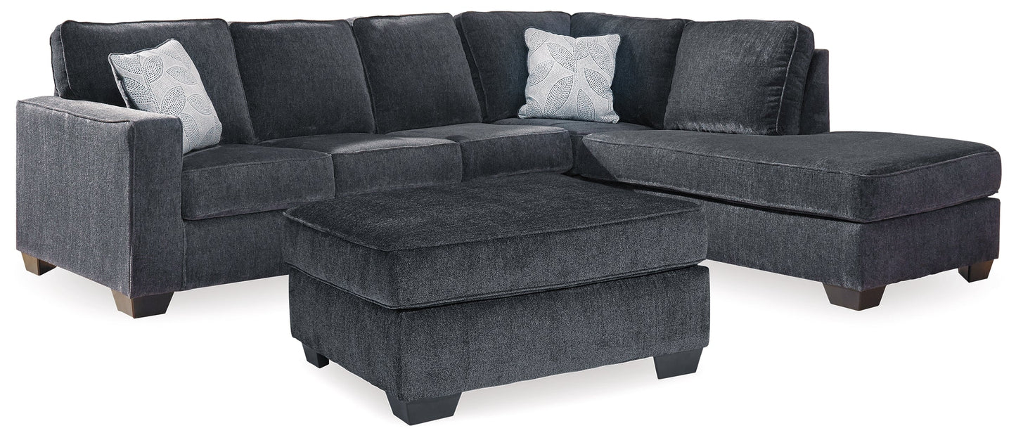 Altari Gray 2-Piece Sectional and Ottoman