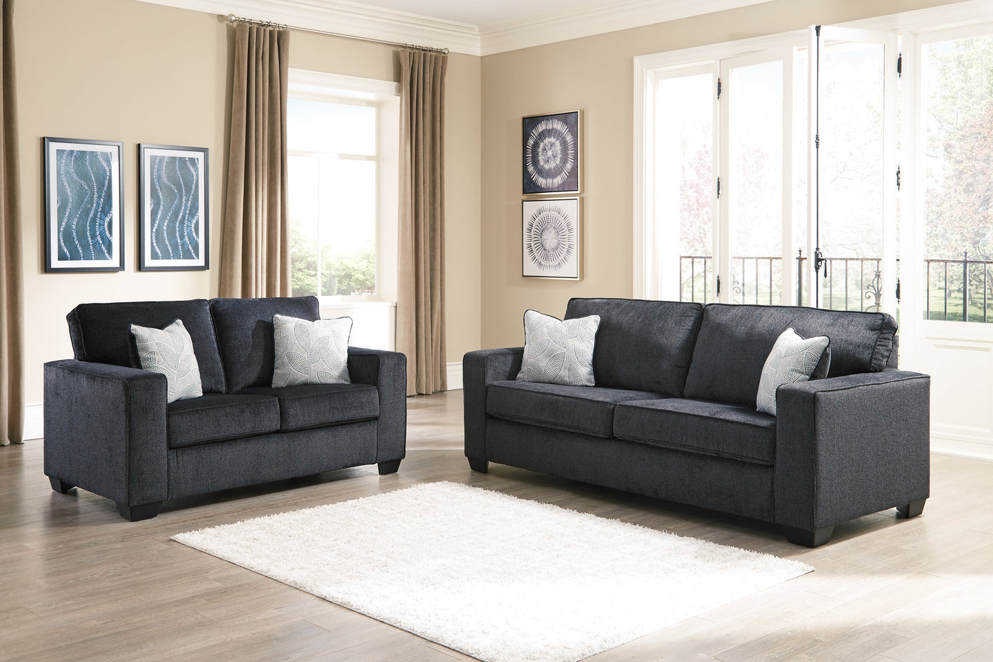 Altari Gray Sofa Sleeper and Loveseat