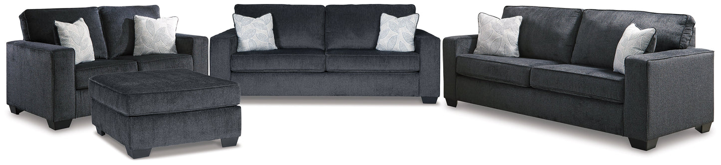 Altari Gray Sofa Sleeper, Sofa, Loveseat, and Ottoman