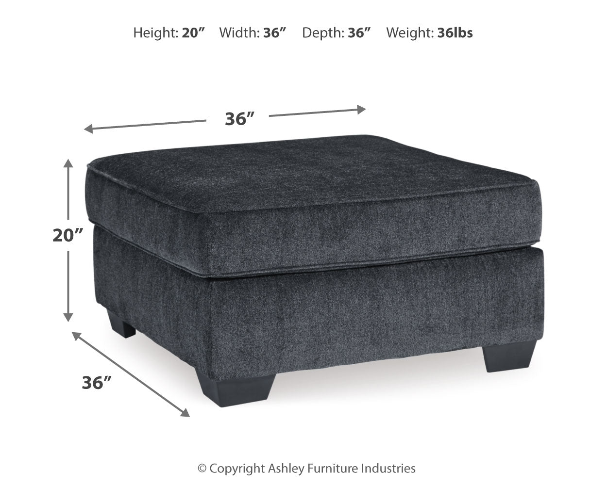 Altari Gray 2-Piece Sectional and Ottoman