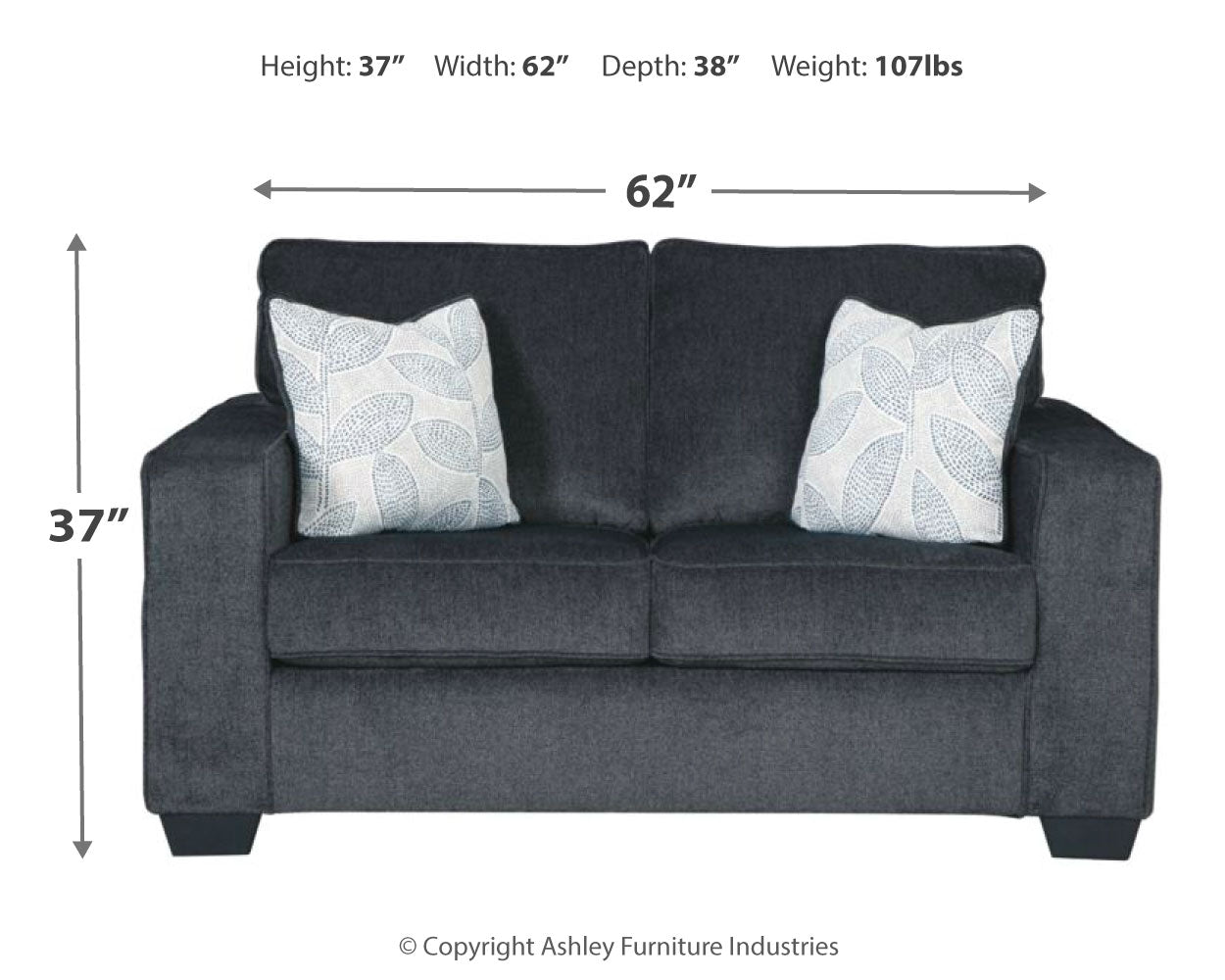 Altari Gray Sofa Sleeper, Sofa, Loveseat, and Ottoman