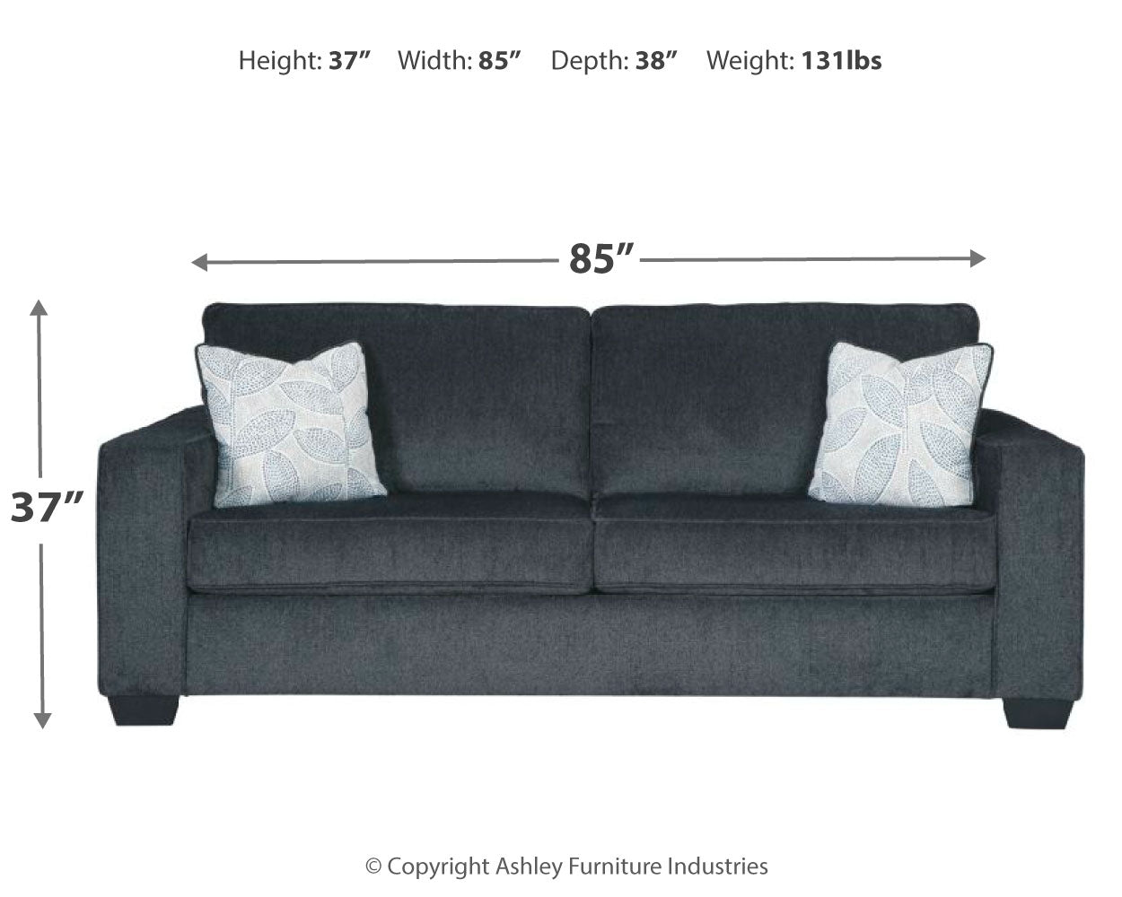 Altari Gray Sofa Sleeper, Sofa, Loveseat, and Ottoman