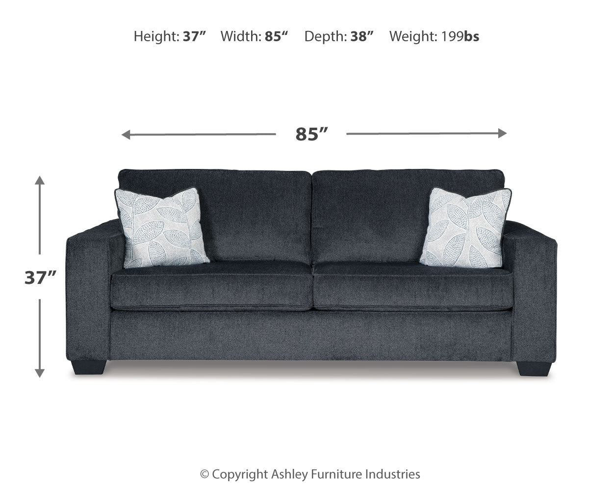 Altari Gray Sofa Sleeper and Loveseat