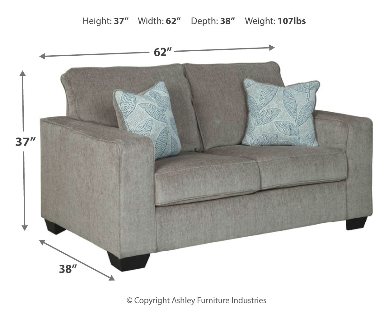 Altari Alloy 2-Piece Sleeper Sectional, Loveseat and Ottoman