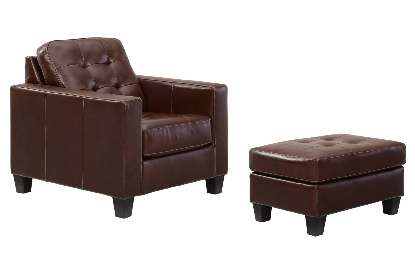 Altonbury Walnut Chair and Ottoman