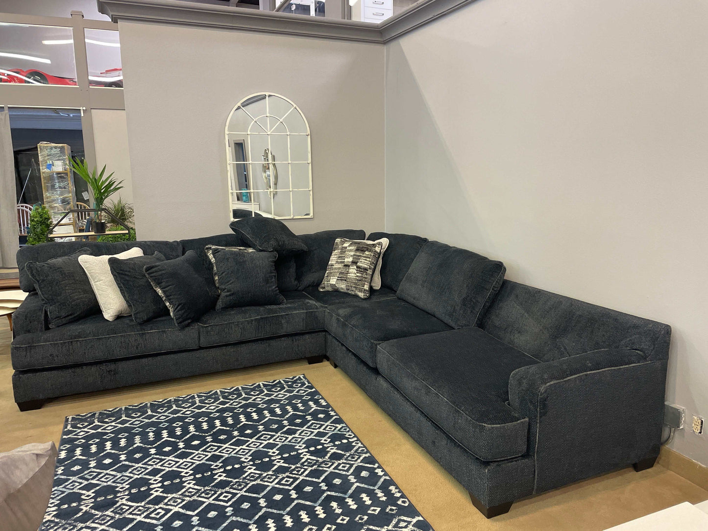 Lavernett Charcoal 3pc Symmetrical Sectional Sofa