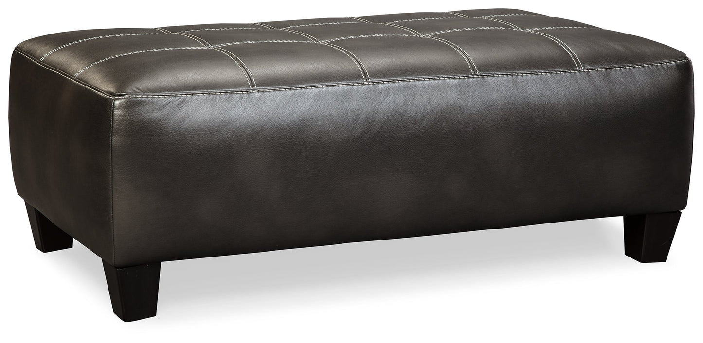 Nokomis Charcoal 2-Piece Sectional with Chaise and Oversized Accent Ottoman