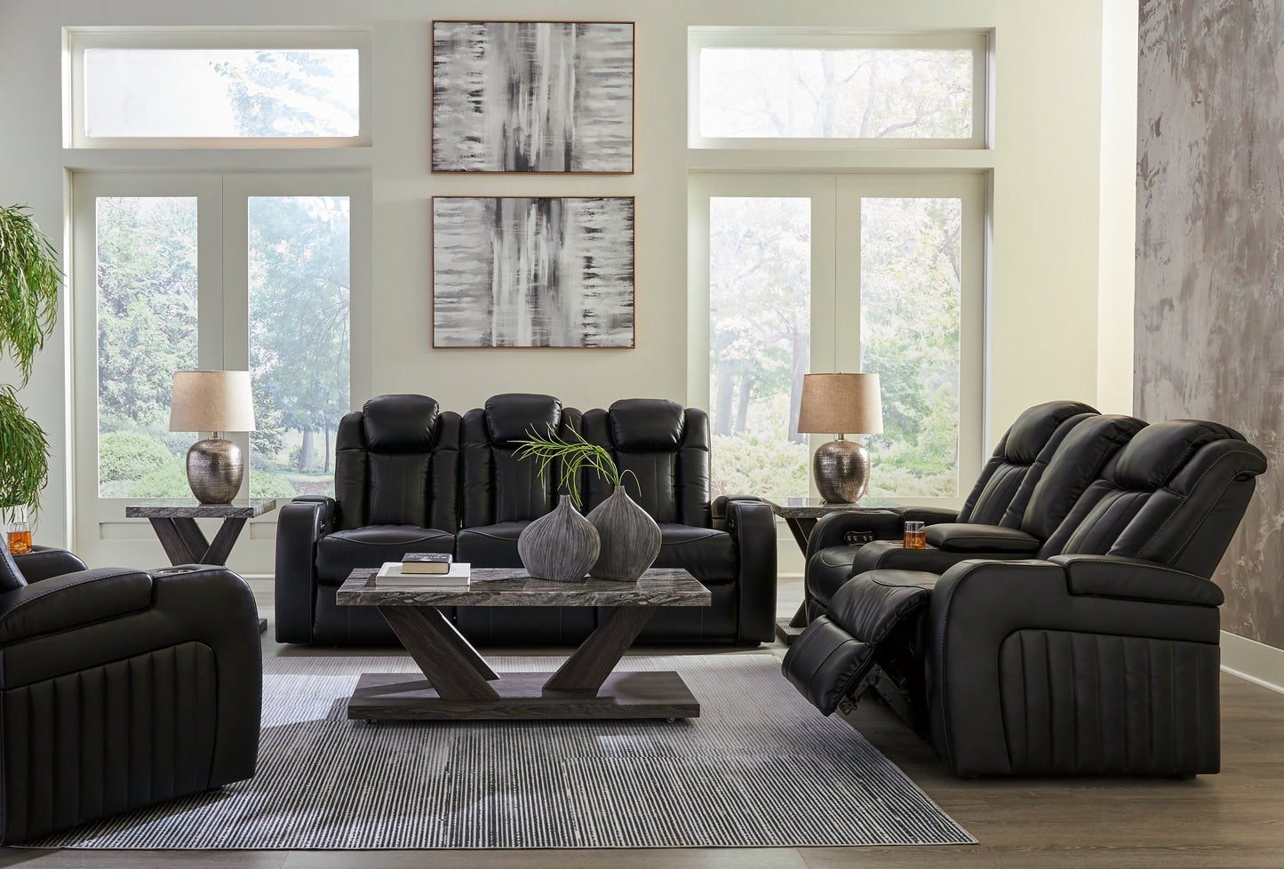 Caveman Den Power Reclining Sofa, Loveseat and Recliner