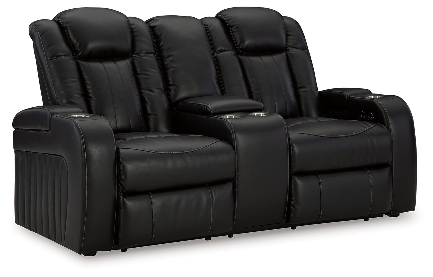 Caveman Den Midnight Power Reclining Loveseat with Console