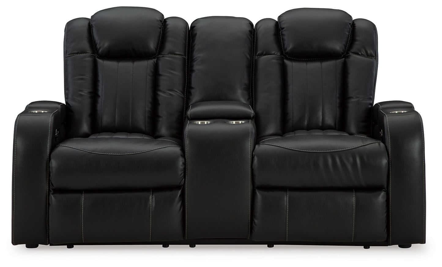 Caveman Den Midnight Power Reclining Loveseat with Console