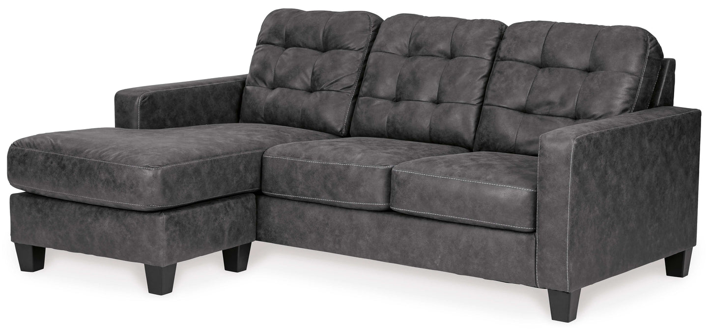 Venaldi Gunmetal Queen Sofa  Sleeper /w Chaise