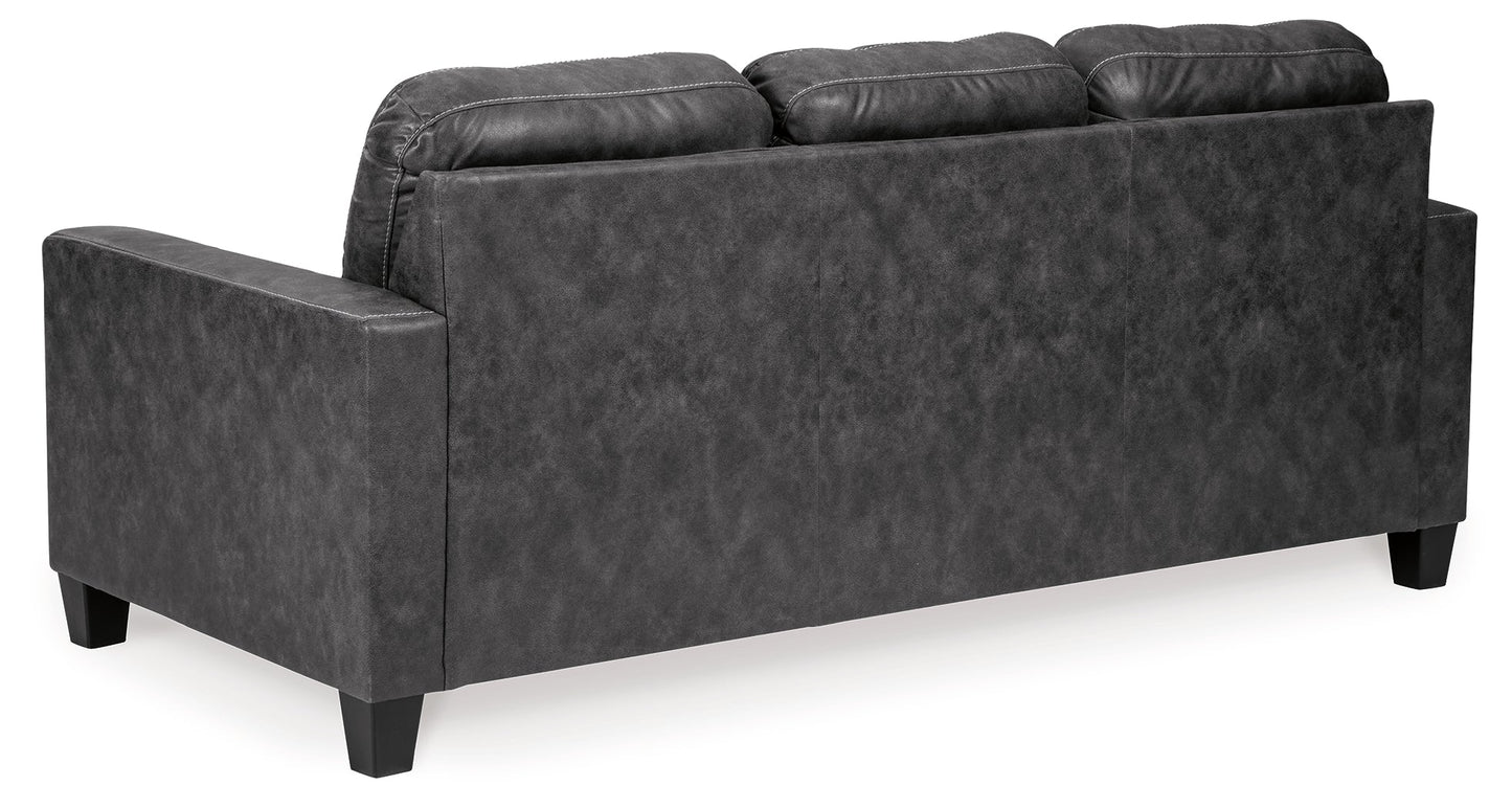 Venaldi Gunmetal Sofa Chaise, Chair, and Ottoman