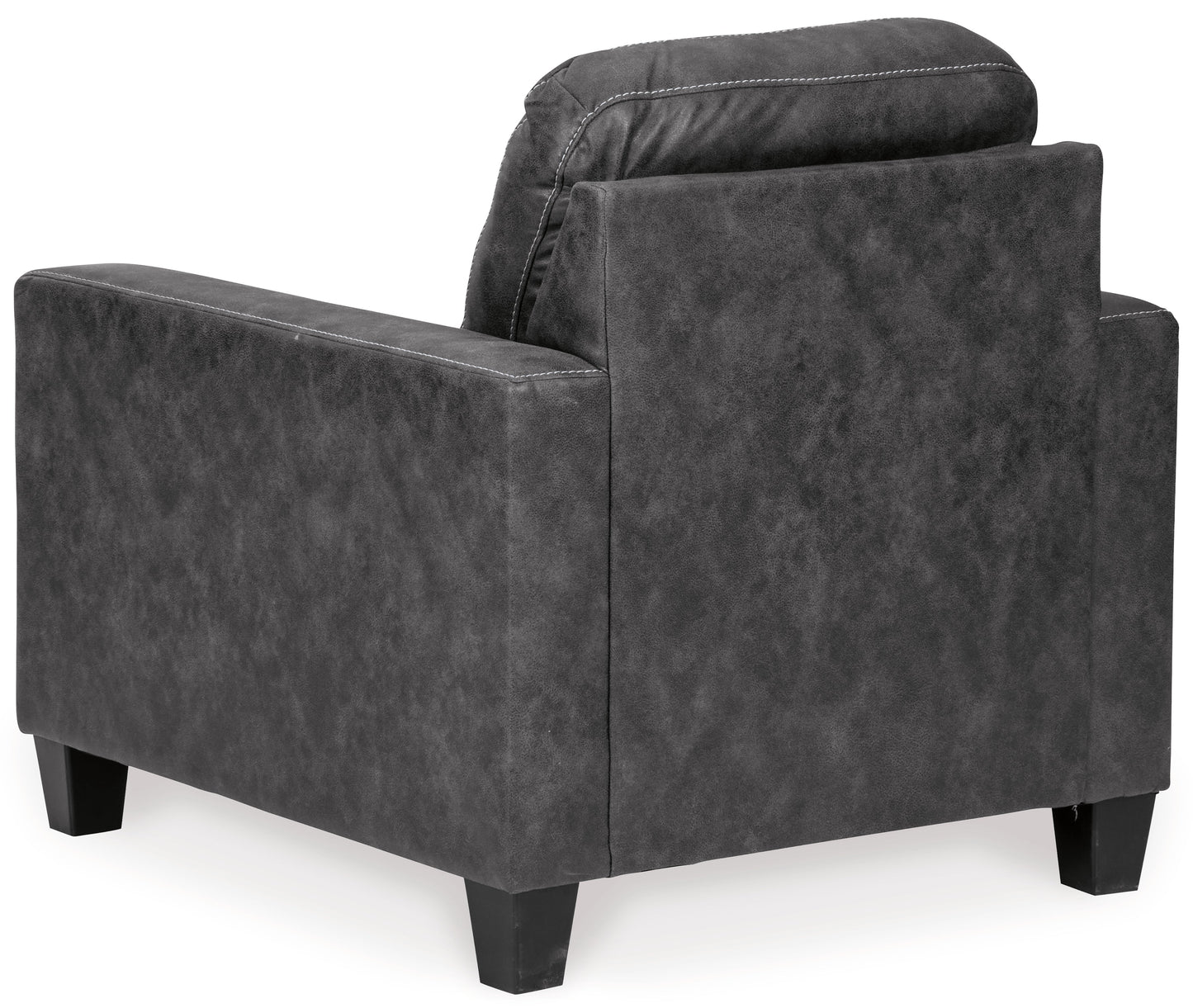 Venaldi Gunmetal Sofa Chaise, Chair, and Ottoman