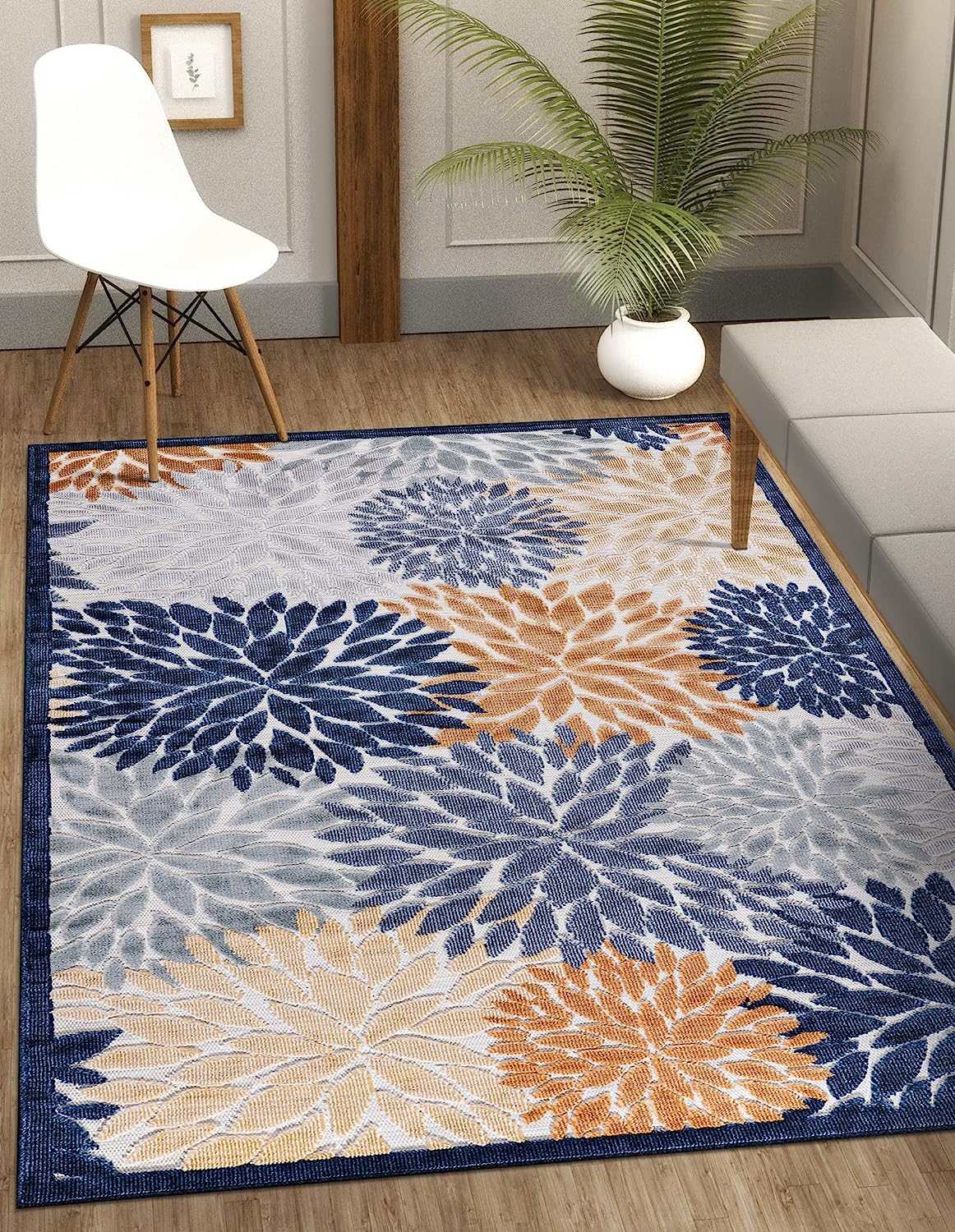 Spring Multi Color Floral Exotic Tropical Non-Shedding Indoor/Outdoor Area Rugs - Ornate Home