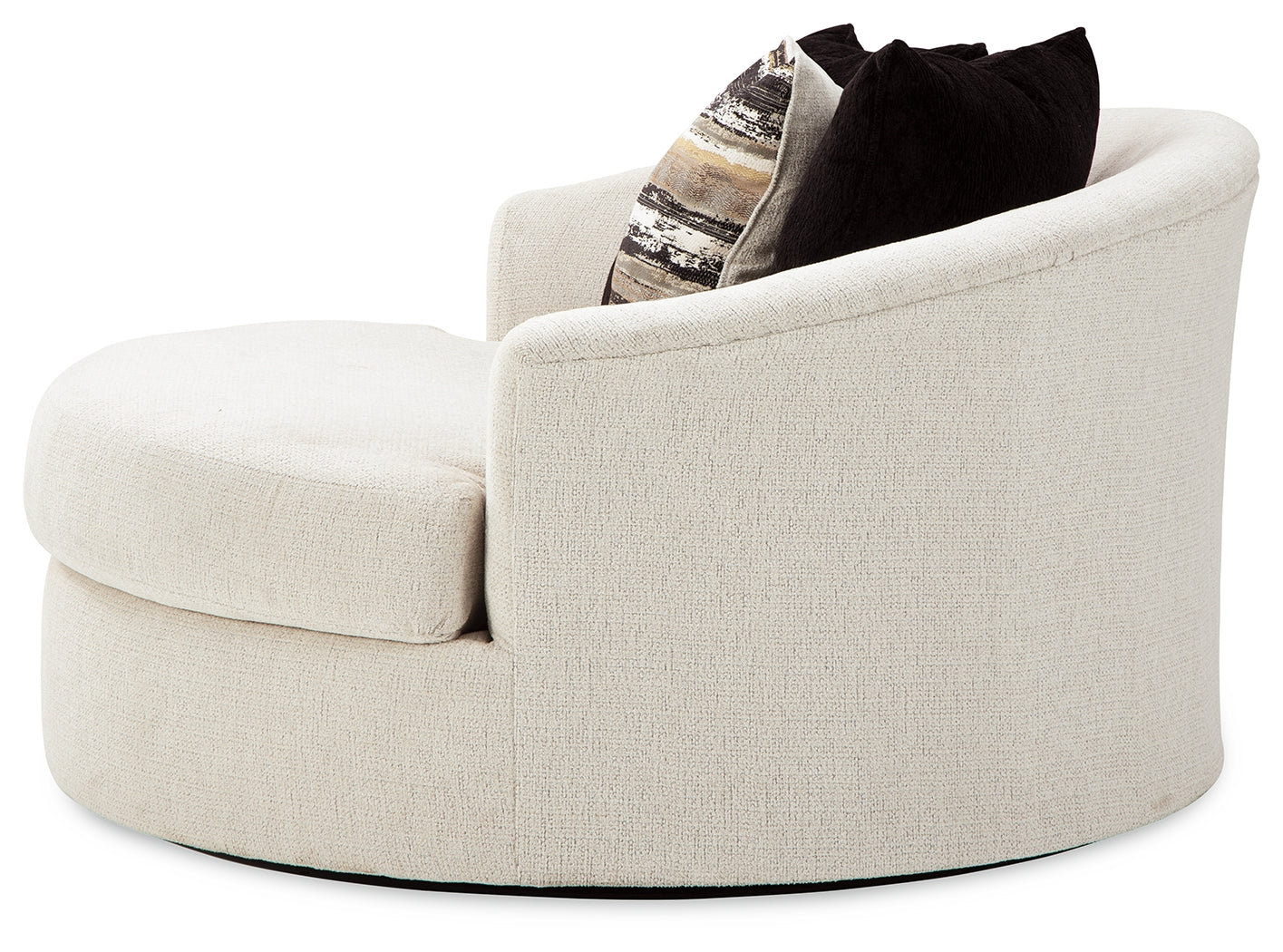 Cambri Snow 2 Oversized Swivel Chairs and Ottoman