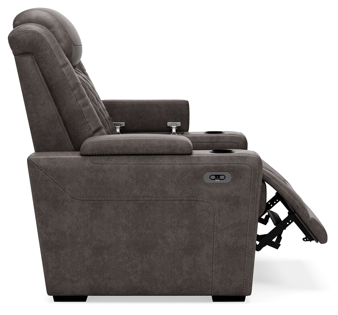 HyllMont Gray Power Reclining Sofa and Power Recliner