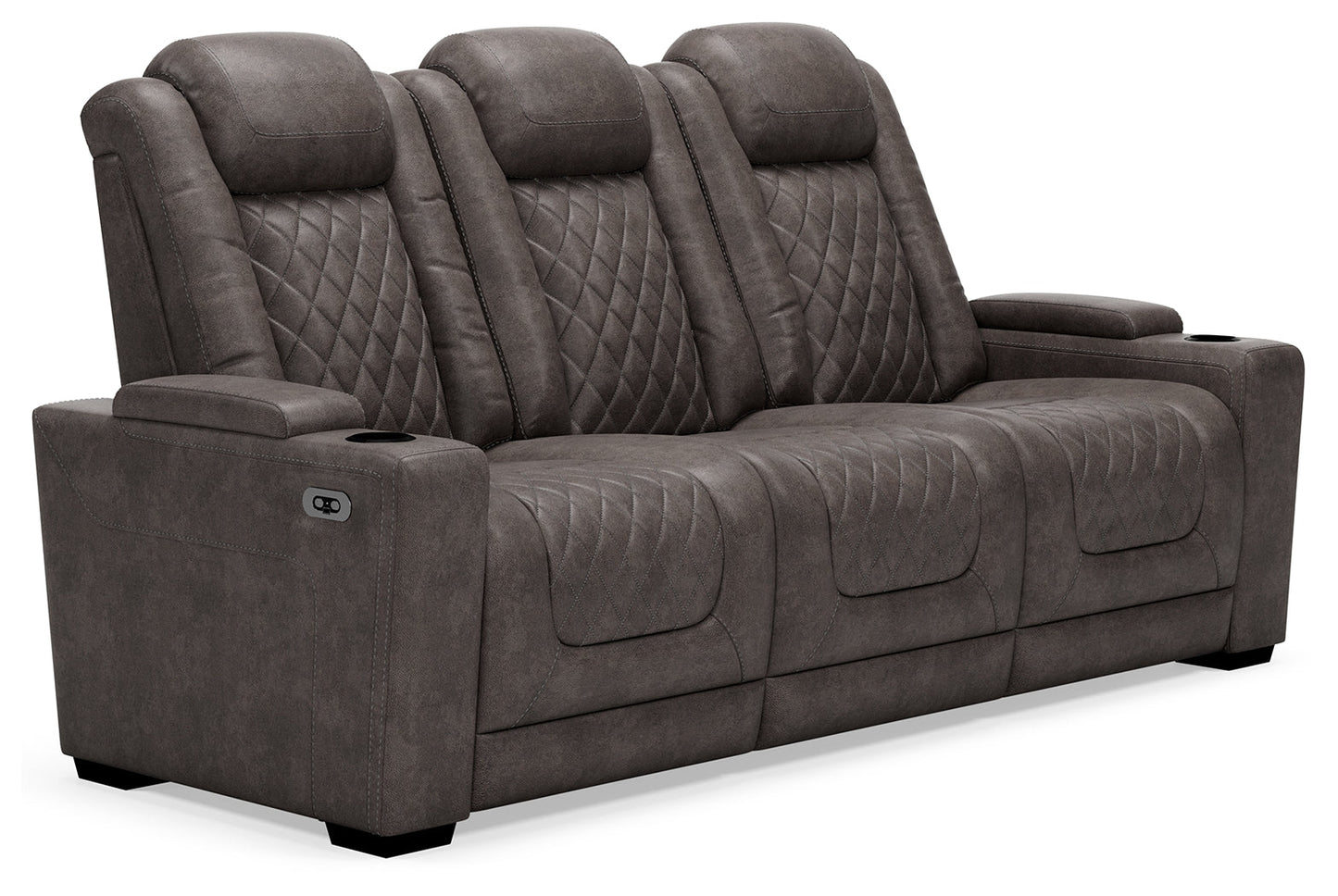 HyllMont Gray Power Reclining Sofa and Power Recliner