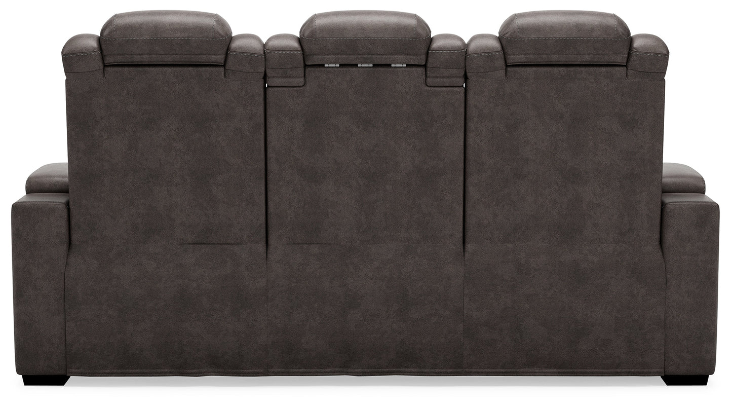 HyllMont Gray Power Reclining Sofa and Power Recliner