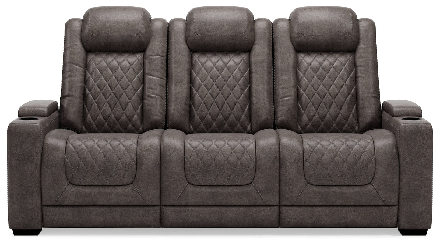 HyllMont Gray Power Reclining Sofa and Power Recliner