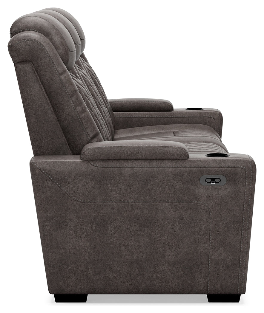 HyllMont Gray Power Reclining Sofa and Power Recliner