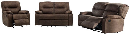 Bolzano Coffee Reclining Sofa and Loveseat with Recliner