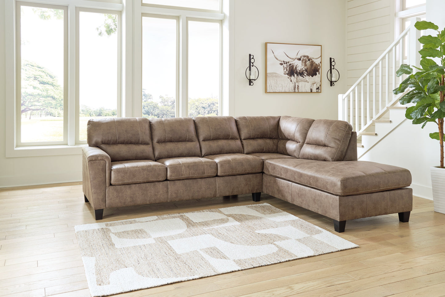 Navi Fossil 2pc Sectional Sofa Chaise