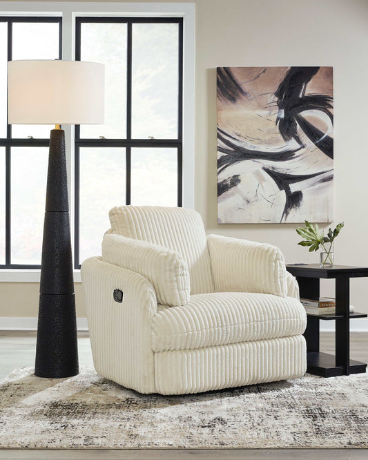 Tie-Breaker Ivory Swivel Glider Recliner