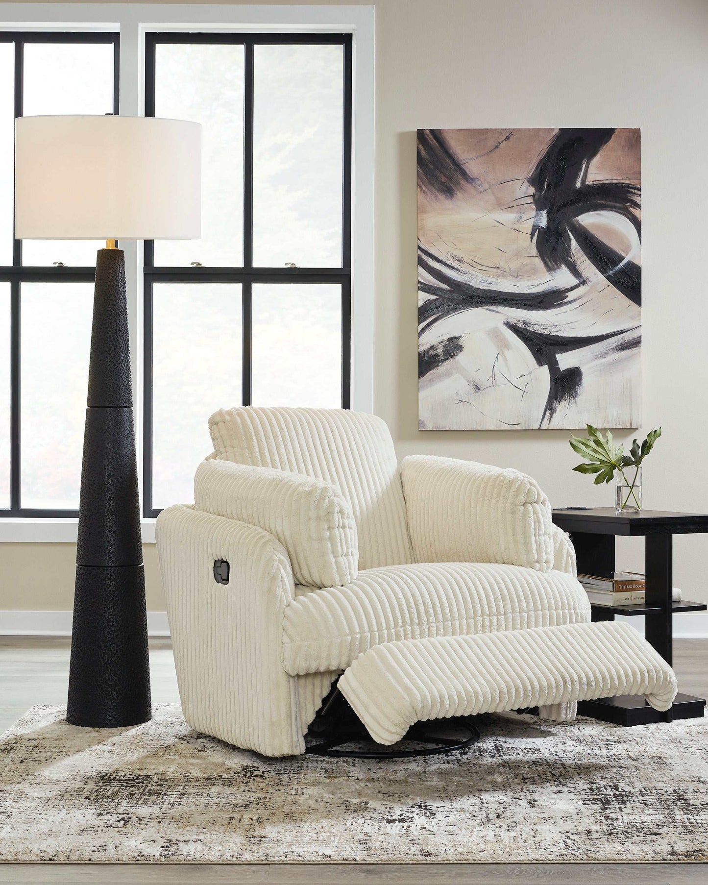 Tie-Breaker Ivory Swivel Glider Recliner