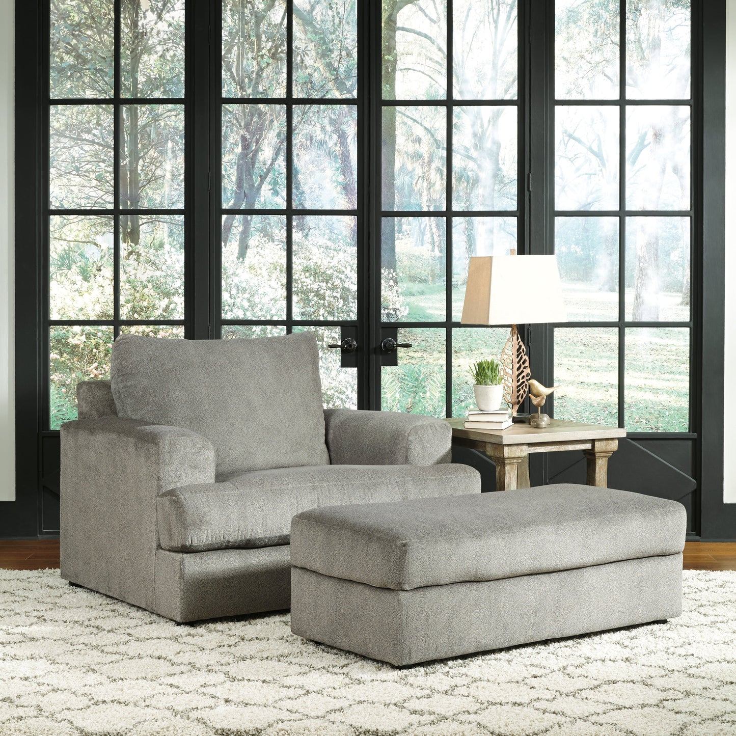 Soletren Ash Oversized Chair and Ottoman