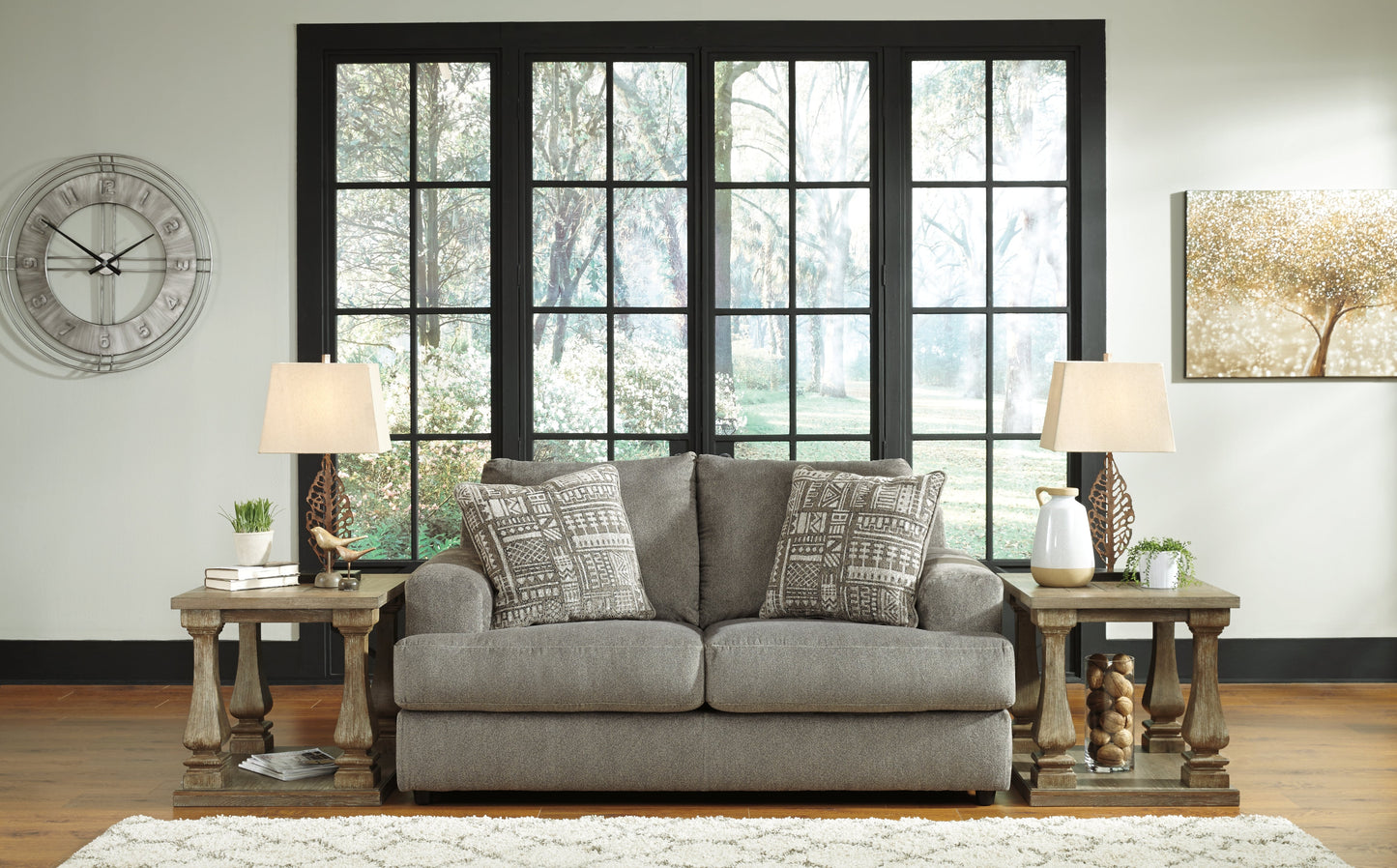 Soletren Ash Sofa and Loveseat with Chair and Ottoman