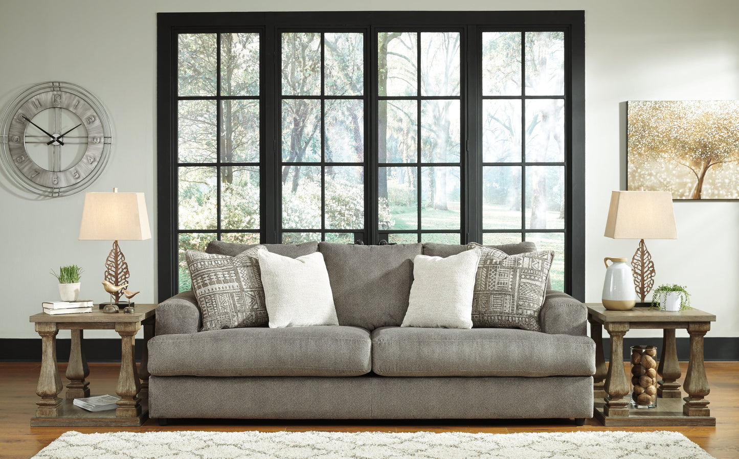 Soletren Ash Sofa and Loveseat with Chair and Ottoman