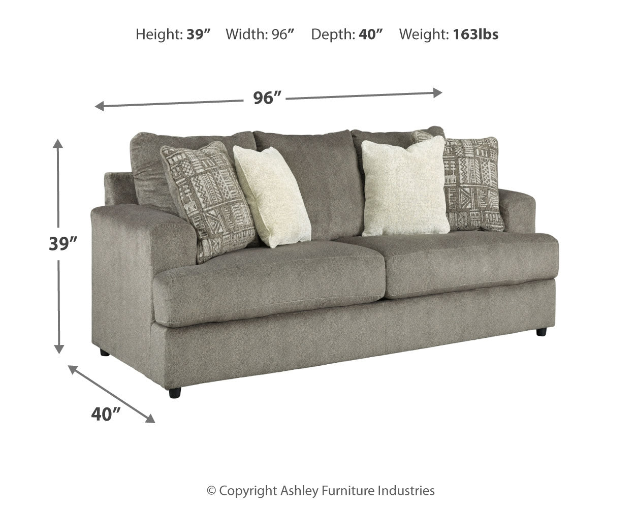 Soletren Ash Sofa and Loveseat with Chair and Ottoman