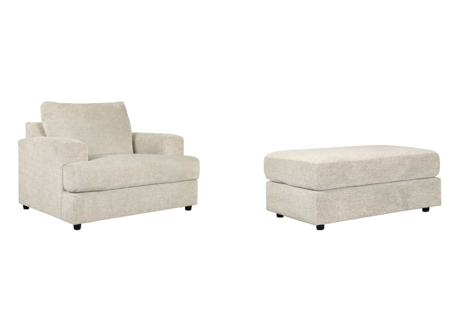 Soletren Stone Oversized Chair & Ottoman