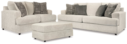 Soletren Stone Sofa, Loveseat, and Ottoman