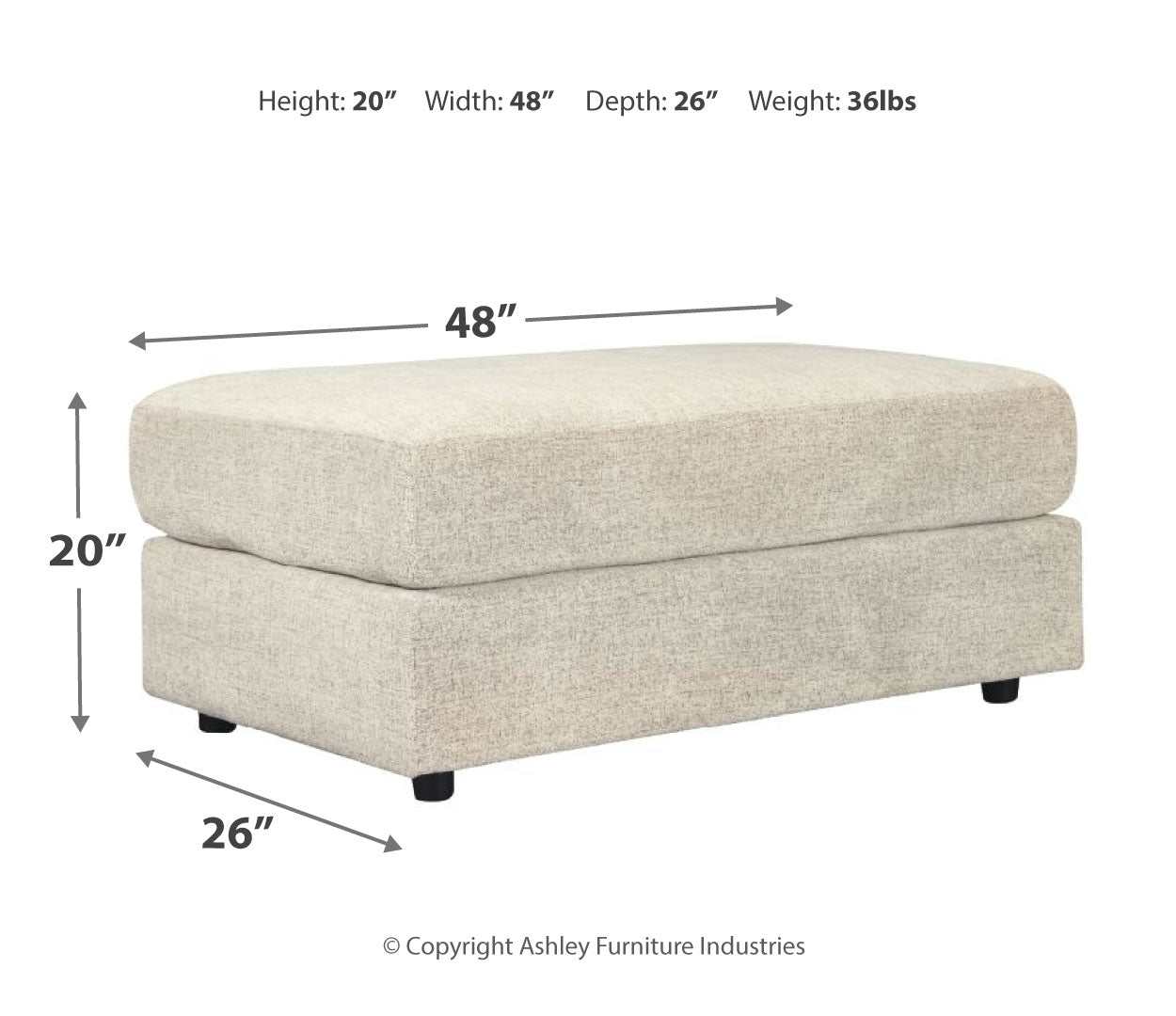 Soletren Stone Oversized Ottoman