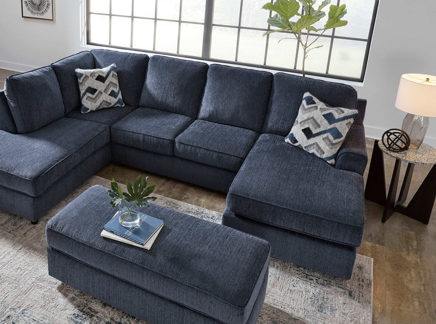 Albar Place Cobalt 2pc Sectional w/ LAF Corner Chaise