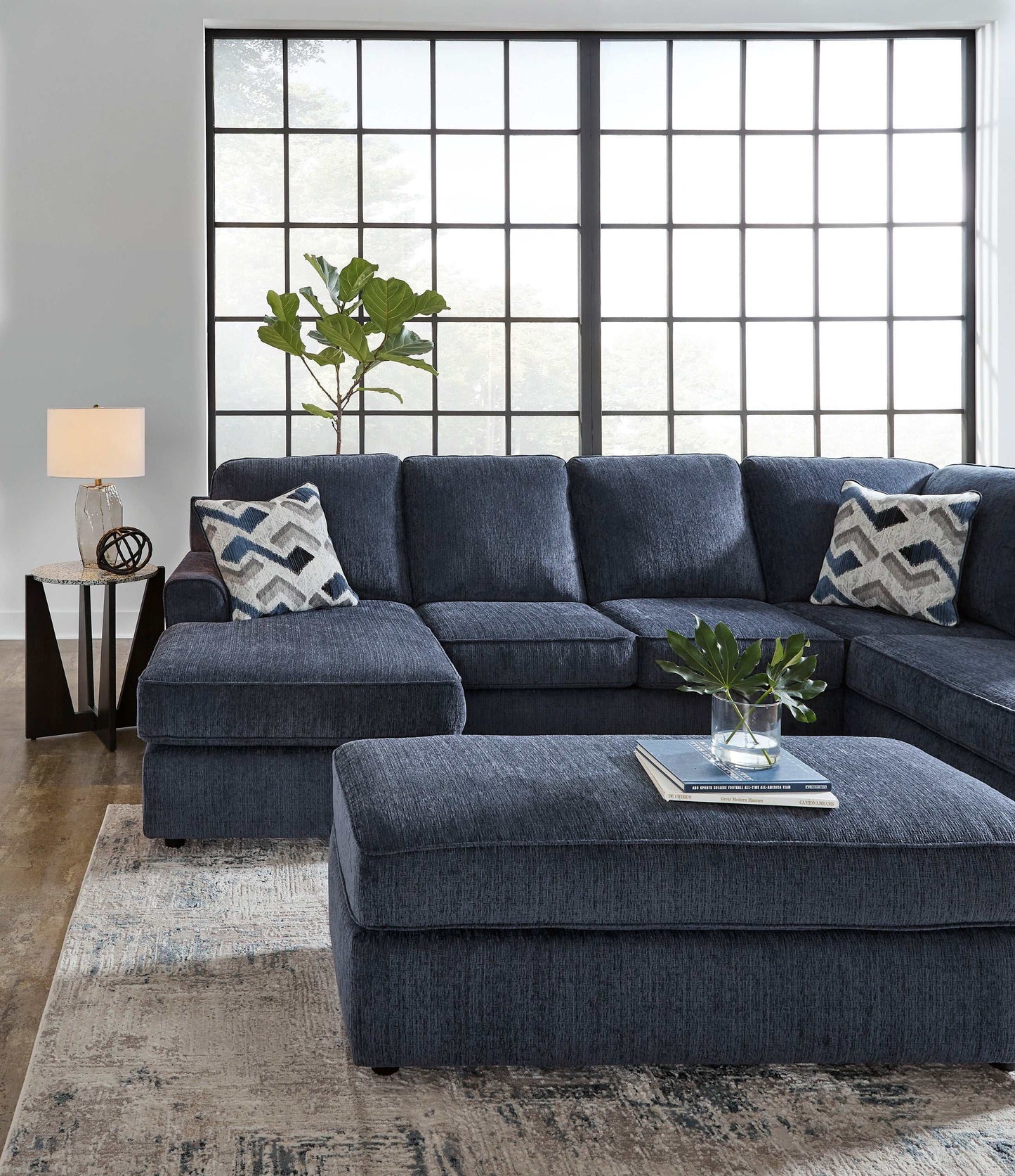 Albar Place Cobalt Oversized Accent Ottoman