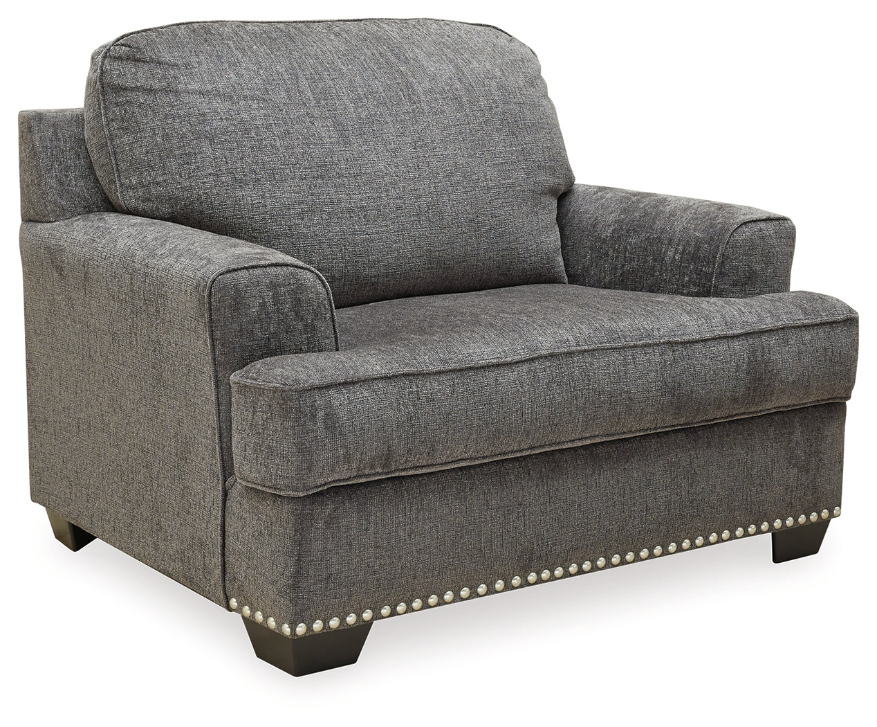 Locklin Dark Gray Sofa, Loveseat, Chair, and Ottoman