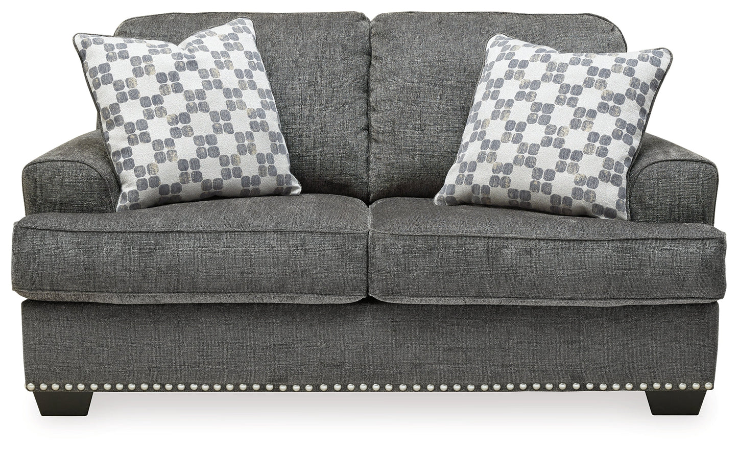 Locklin Dark Gray Sofa, Loveseat, and Chair