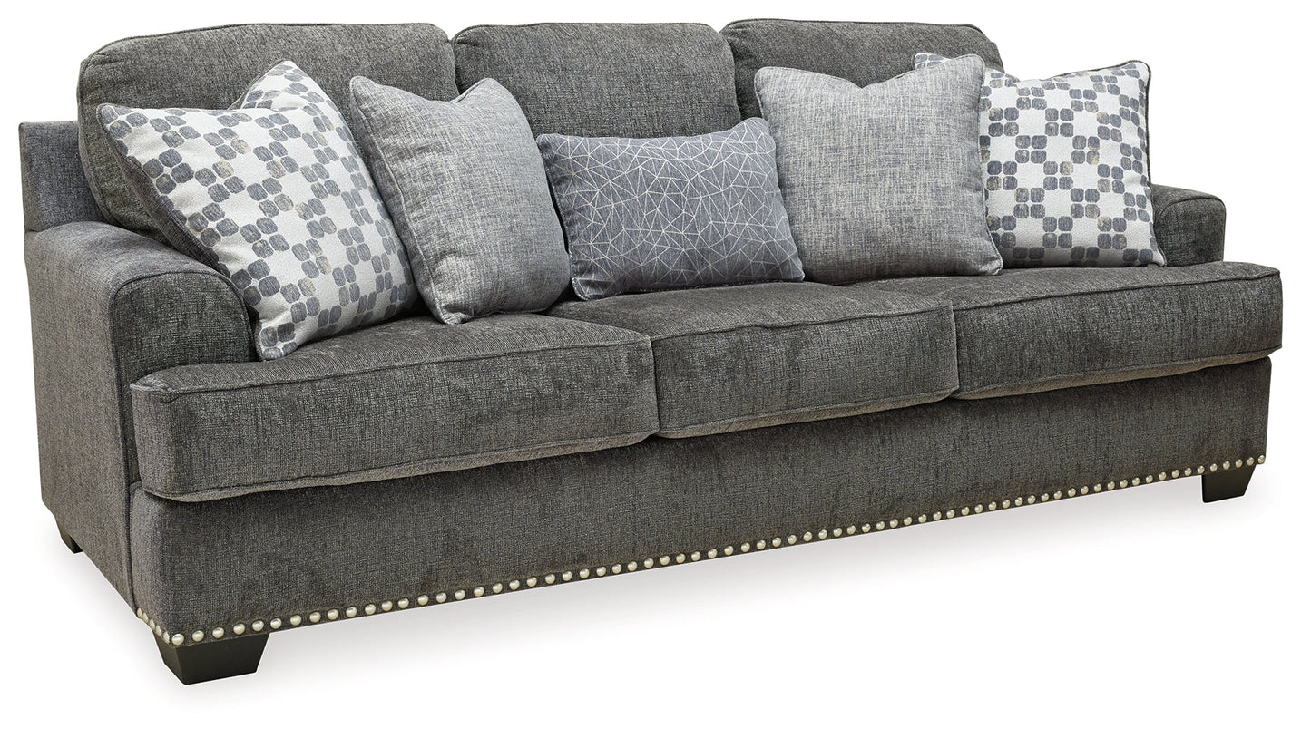 Locklin Dark Gray Sofa, Loveseat, Chair, and Ottoman