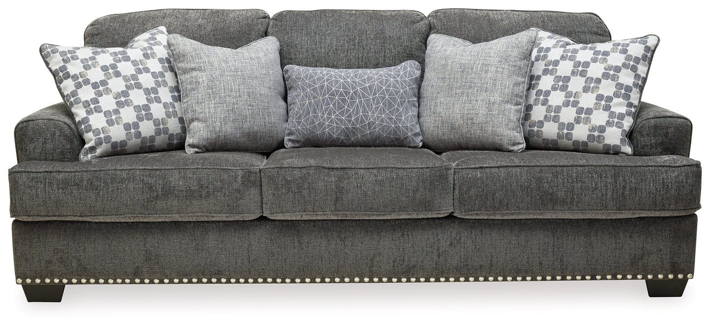 Locklin Dark Gray Sofa, Loveseat, and Chair