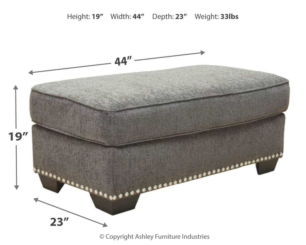 Locklin Dark Gray Sofa, Loveseat, Chair, and Ottoman