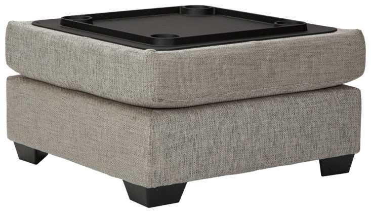 Megginson Storm Gray Ottoman w/ Storage