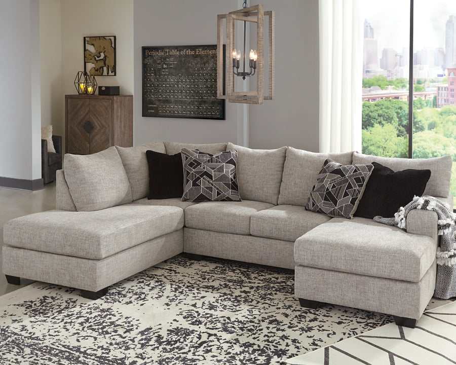 Megginson Storm Gray 2pc Double Chaise Sectional Sofa