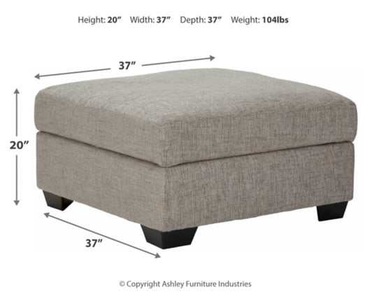 Megginson Storm Gray Ottoman w/ Storage