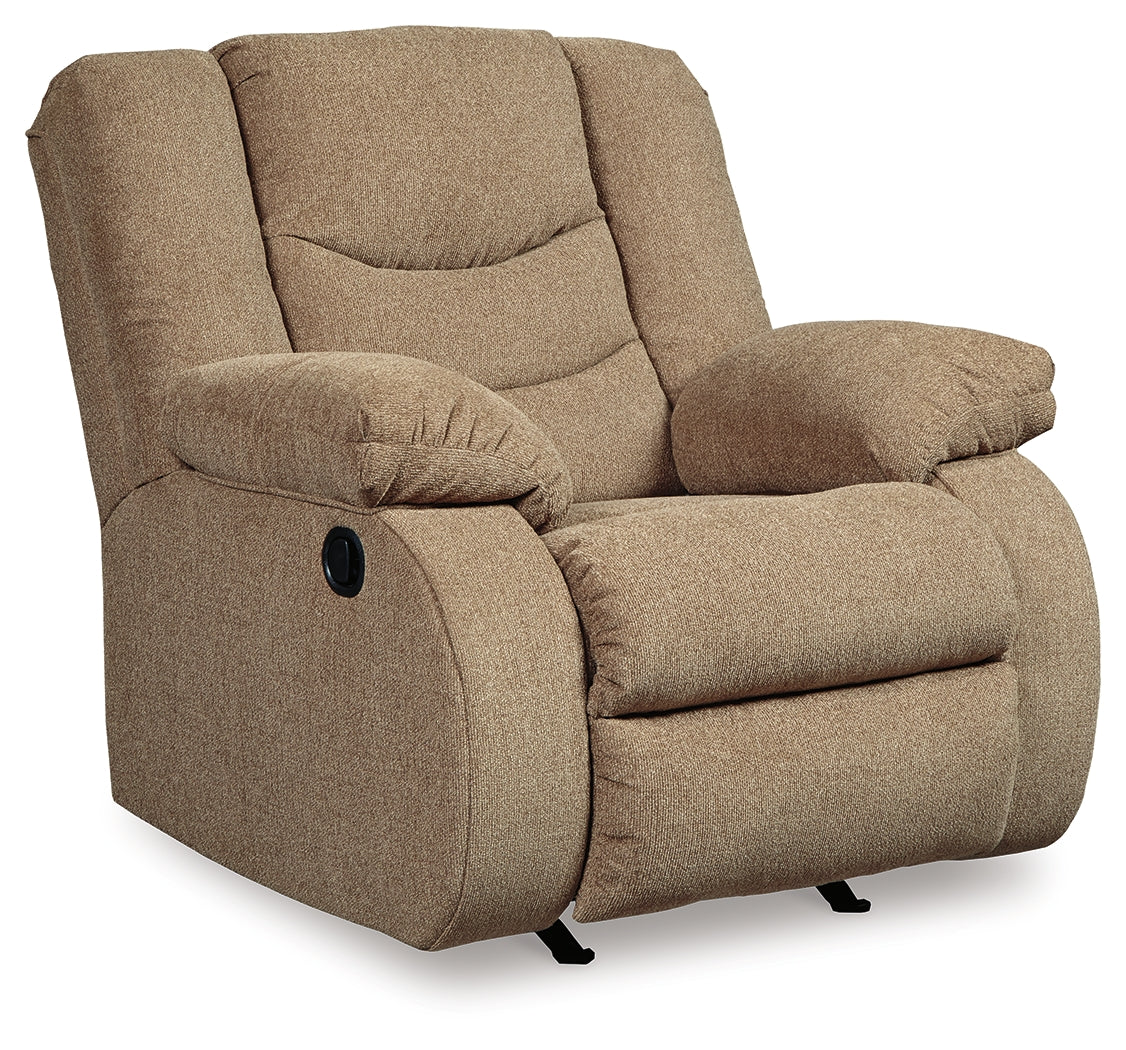 Tulen Mocha Reclining Sofa, Loveseat and Recliner