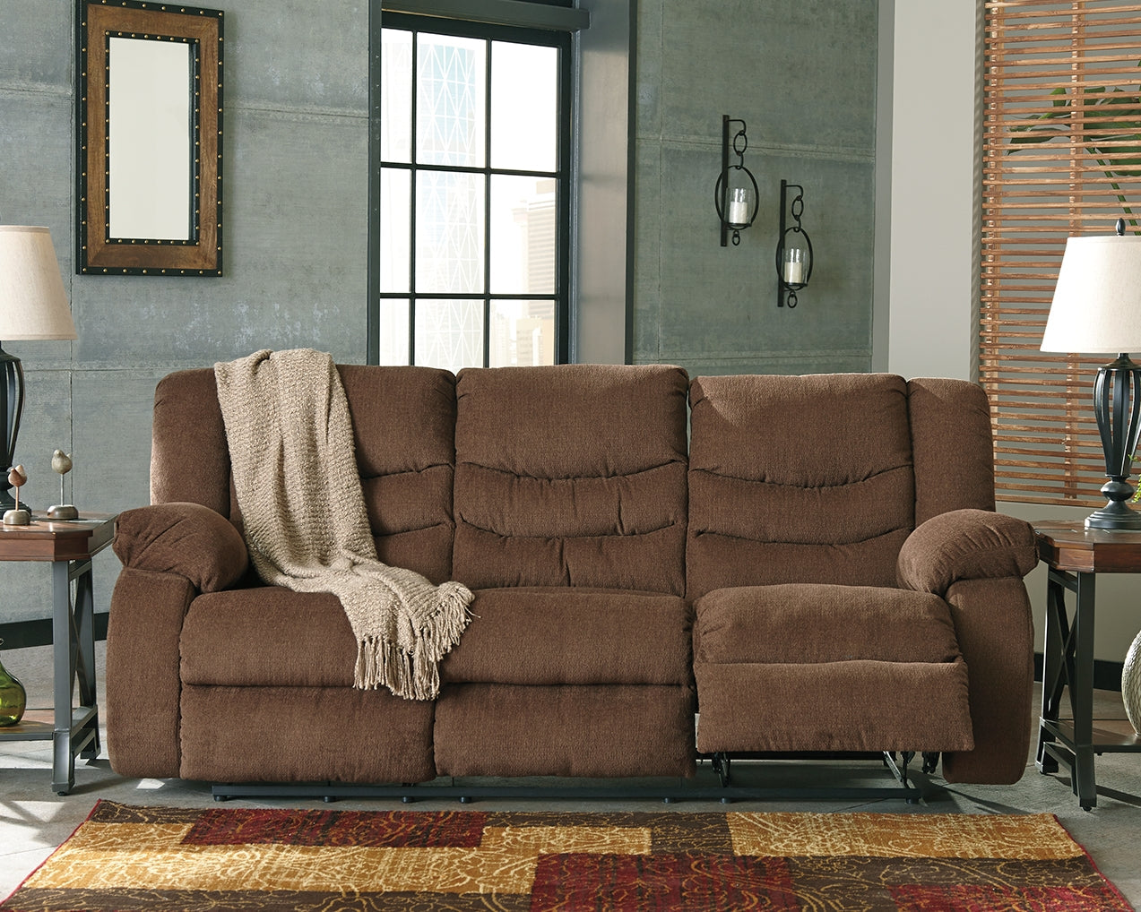 Tulen Brown Reclining Sofa, Loveseat and Recliner