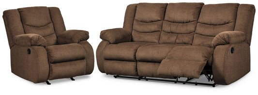 Tulen Brown Reclining Sofa with Recliner