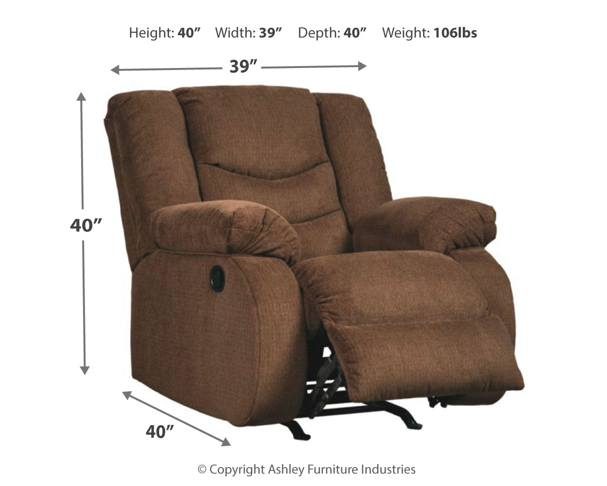 Tulen Brown Reclining Loveseat and Recliner